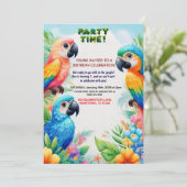 Invitation de fête d'anniversaire de la Jungle tro (Debout devant)