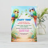 Invitation de fête d'anniversaire de la Jungle tro (Debout devant)