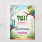 Invitation de fête d'anniversaire de la Jungle tro (Devant)