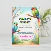 Invitation de fête d'anniversaire de la Jungle tro (Debout devant)
