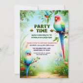 Invitation de fête d'anniversaire de la Jungle tro (Devant)