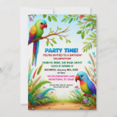 Invitation de fête d'anniversaire de la Jungle tro (Devant)