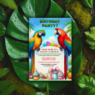 Invitation de fête d'anniversaire de la Jungle tro