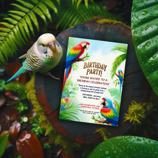 Invitation de fête d'anniversaire de la Jungle tro