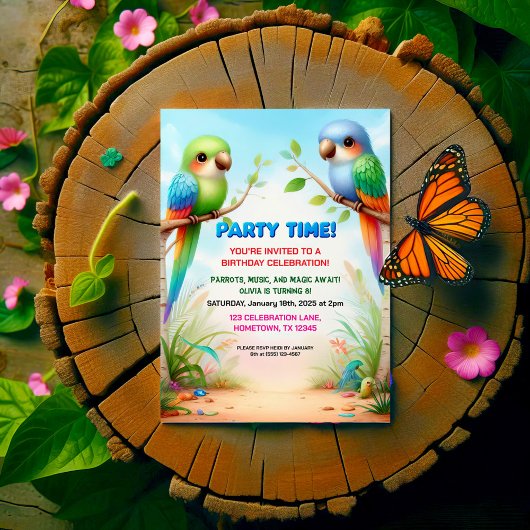 Invitation de fête d'anniversaire de la Jungle tro