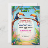 Invitation de fête d'anniversaire de la Jungle tro (Devant)