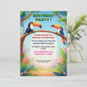 Invitation de fête d'anniversaire de la Jungle tro (Debout devant)