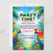 Invitation de fête d'anniversaire de la Jungle tro (Devant)