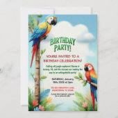 Invitation de fête d'anniversaire de la Jungle tro (Devant)