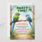 Invitation de fête d'anniversaire de la Jungle tro (Devant)