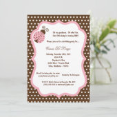 Invitation de fête d'anniversaire de la Lady Bug B (Debout devant)