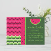 Invitation de fête d'anniversaire de la pastèque C (Debout devant)