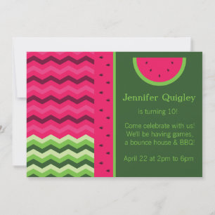 Invitation de fête d'anniversaire de la pastèque C