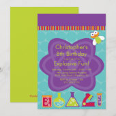 Invitation de fête d'anniversaire de la Science (Devant / Derrière)