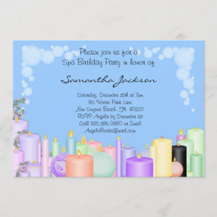 Invitation de fête d'anniversaire de la Spa aux bo