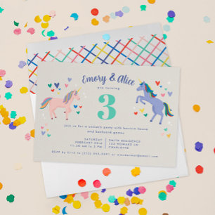 Invitation de fête d'anniversaire de la Unicorn