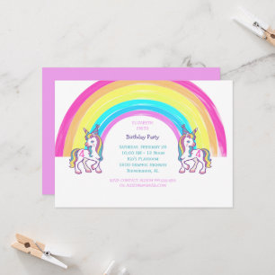 Invitation de fête d'anniversaire de la Unicorn 4