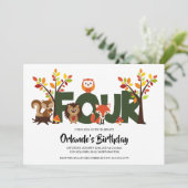 Invitation de fête d'anniversaire de l'animal des  (Debout devant)