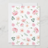 Invitation De Fête D'Anniversaire De Lapin Rose (Dos)