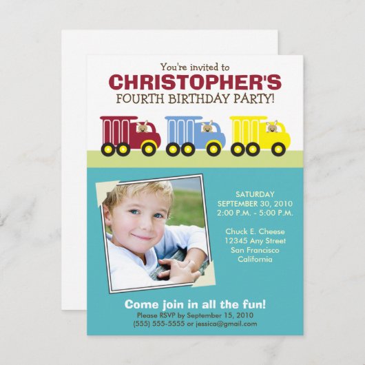 Invitation de fête d'anniversaire de l'Aqua du (Devant / Derrière)