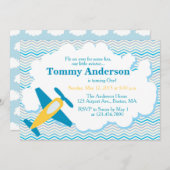 Invitation de fête d'anniversaire de l'avion Chevr (Devant / Derrière)