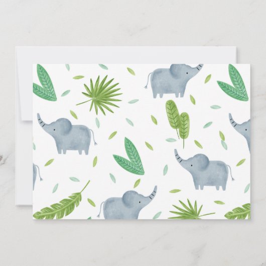 Invitation de fête d'anniversaire de l'éléphant (Dos)
