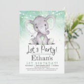Invitation de fête d'anniversaire de l'éléphant ve (Debout devant)