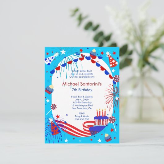 Invitation de fête d'anniversaire de l'enfant de (Debout devant)