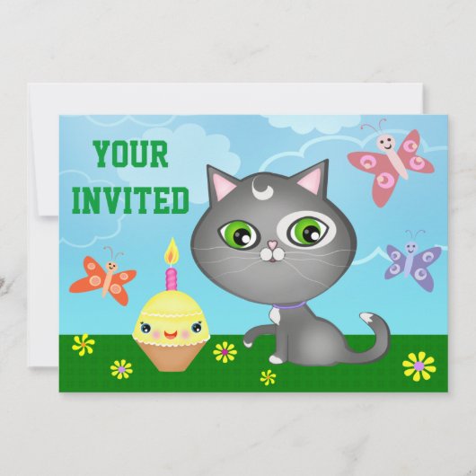 Invitation de fête d'anniversaire de l'enfant fait (Devant)