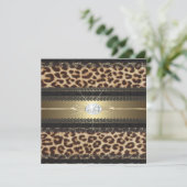 Invitation de fête d'anniversaire de léopard (Debout devant)
