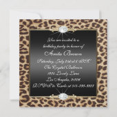 Invitation de fête d'anniversaire de léopard (Dos)