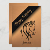 Invitation de fête d'anniversaire de l'équine de c (Devant / Derrière)