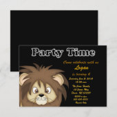 Invitation de fête d'anniversaire de lion (Devant / Derrière)