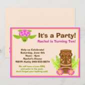 Invitation de fête d'anniversaire de Luau (Devant / Derrière)