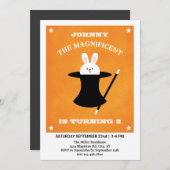 Invitation de fête d'anniversaire de magicien (Devant / Derrière)