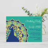 Invitation de fête d'anniversaire de mandala de (Debout devant)