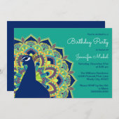 Invitation de fête d'anniversaire de mandala de (Devant / Derrière)