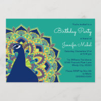 Invitation de fête d'anniversaire de mandala de