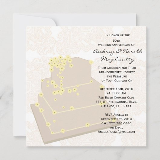 Invitation de fête d'anniversaire de mariage (Devant)