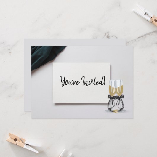 Invitation de fête d'anniversaire de mariage au Ch (Devant/Arrière en situation)