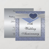 Invitation de fête d'anniversaire de mariage Bleu (Devant / Derrière)