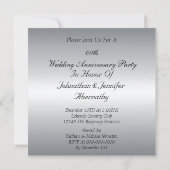 Invitation de fête d'anniversaire de mariage Bleu (Dos)