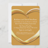Invitation de fête d'anniversaire de mariage doré (Dos)