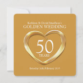Invitation de fête d'anniversaire de mariage doré (Devant)