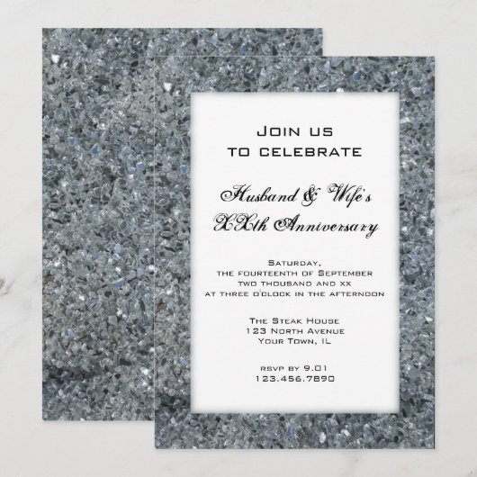 Invitation de fête d'anniversaire de mariage Faux  (Devant / Derrière)