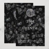 Invitation de fête d'anniversaire de mariage noir  (Devant / Derrière)