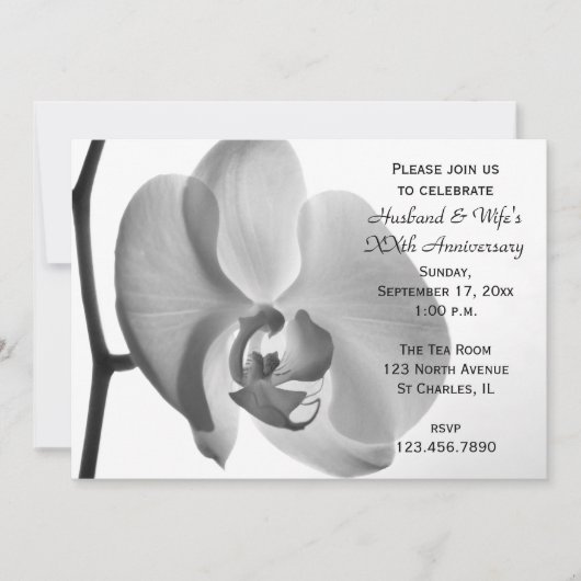 Invitation de fête d'anniversaire de mariage Orchi (Devant)