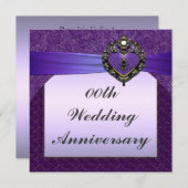 Invitation de fête d'anniversaire de mariage viole (Devant / Derrière)