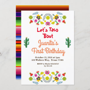 Invitation de fête d'anniversaire de Mexicain de