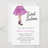 Invitation de fête d'anniversaire de mode Sweet Si (Devant)